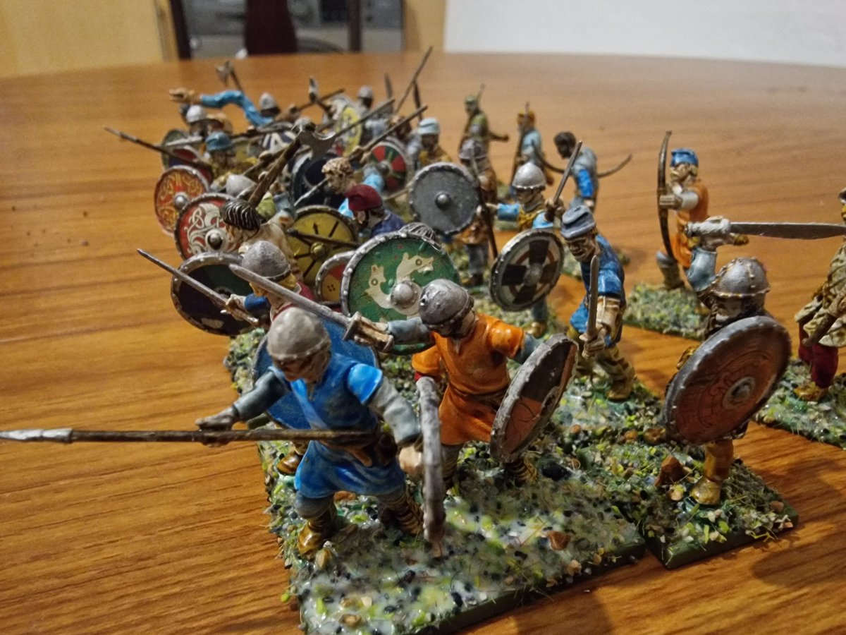 Finished painting a unit of Saxon Ceorls today. Started it around Easter. Possibly the longest it's taken me to finish a unit. #Wargaming