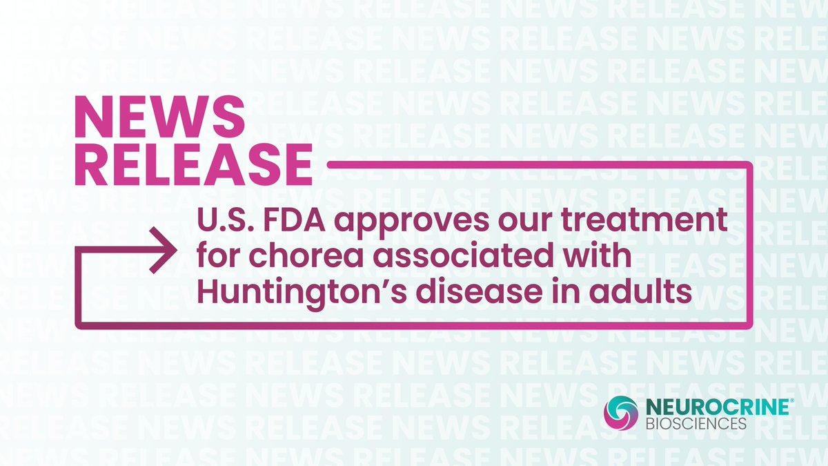 Our treatment for #chorea associated with Huntington's disease (HD) in adults has been approved by <a href="/US_FDA/">U.S. FDA</a> to help reduce involuntary movements. Learn more about the impact of this approval for the HD community: bit.ly/45hP0U8 #HuntingtonsDisease