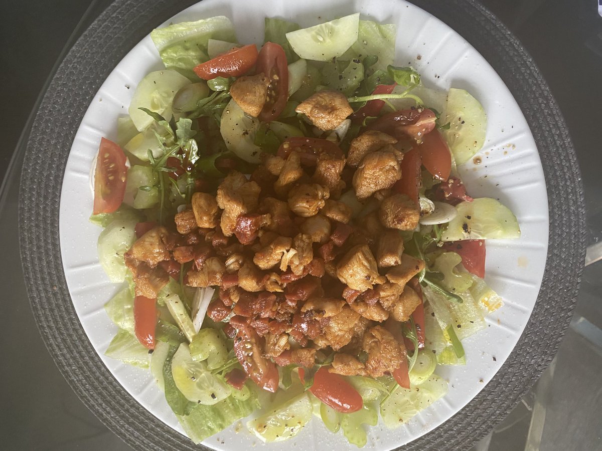 David Van Day (@davidvanday) on Twitter photo Diced chicken breast dusted with Cajun seasoning accompanied with diced chorizo sautéed in olive oil & a knob of garlic butter on a bed of British salad covered in Puglian extra virgin olive oil & Balsamic Vinegar from Modena if you’re not on a diet perfect with a Baked Potato 🤩 Diced chicken breast dusted with Cajun seasoning accompanied with diced chorizo sautéed in olive oil & a knob of garlic butter on a bed of British salad covered in Puglian extra virgin olive oil & Balsamic Vinegar from Modena if you’re not on a diet perfect with a Baked Potato 🤩