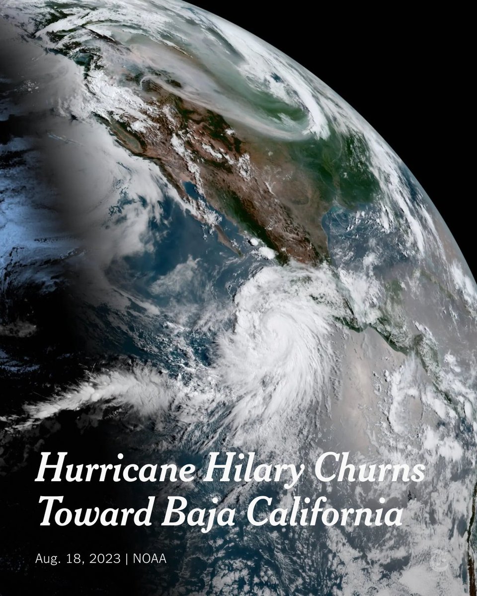 nytimes's tweet image. The National Hurricane Center issued its first ever tropical storm watch for Southern California on Friday. Here's a timeline of what to expect as Hurricane Hilary moves closer to the coast. nyti.ms/3OGz7PZ