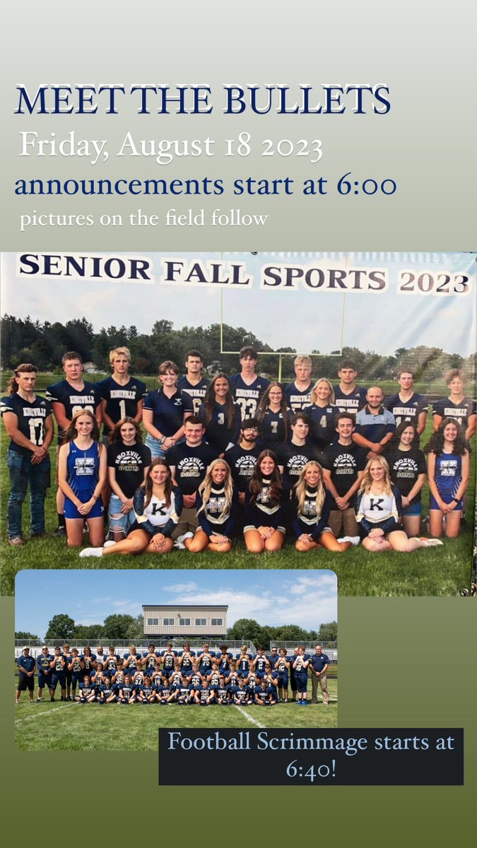 KHSBullets's tweet image. COME OUT AND SUPPORT YOUR 2023 FALL SPORT ATHLETES. #GOBIGBLUE