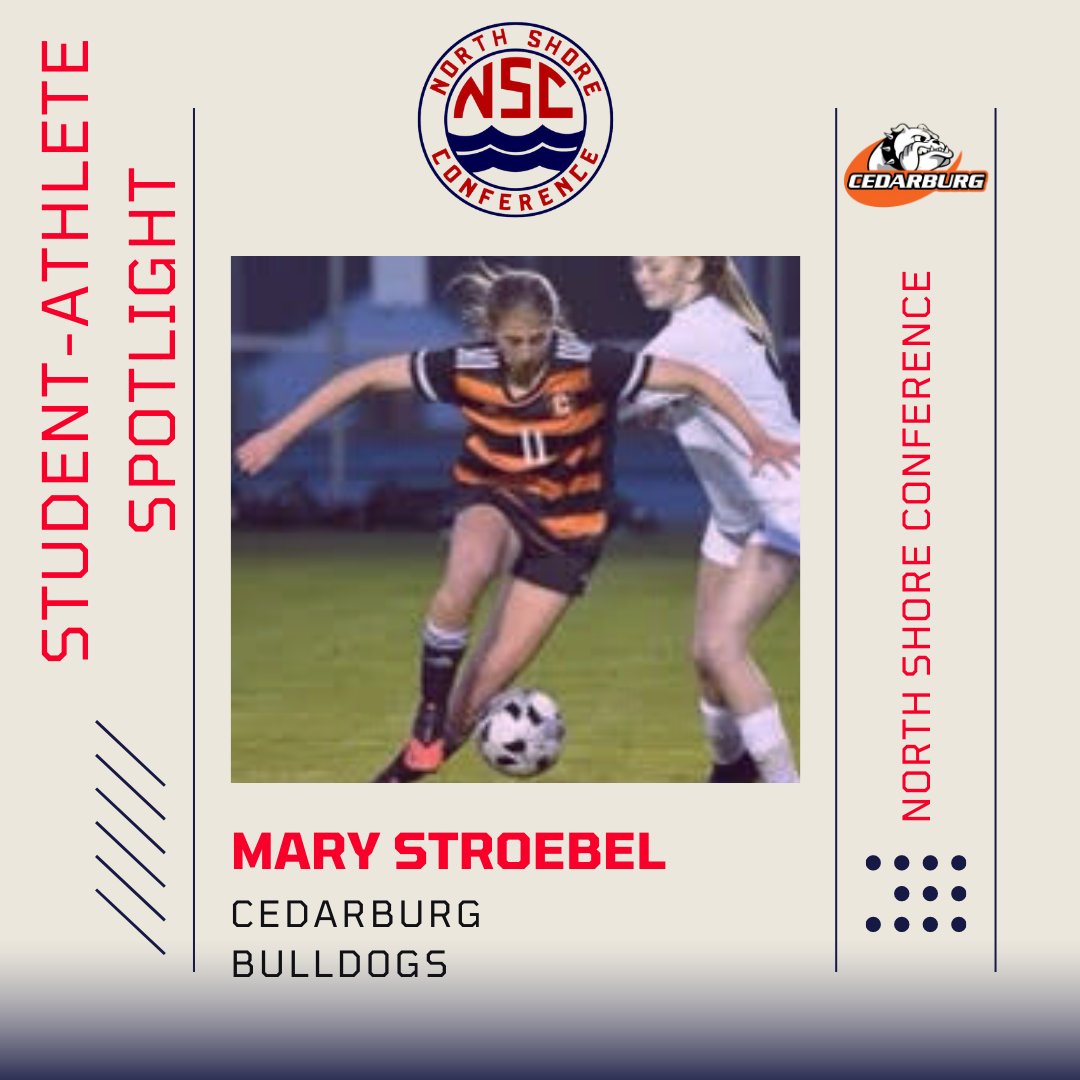 NorthShoreConf's tweet photo. Meet Mary Stroebel from Cedarburg who is the @NorthShoreConf student-athlete of the month‡οΈ
πhttps://t.co/ZwFpxni4kp
#PrideCHS β½οΈ
@chsADjhannam https://t.co/R44faMrwW8