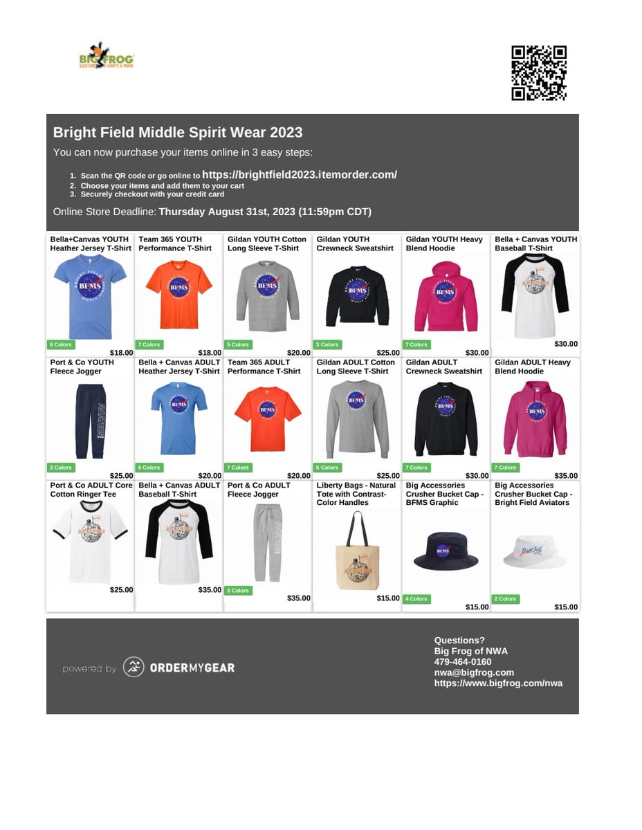 BFMS Spirit Wear is on sale until Thursday, August 31!

brightfield2023.itemorder.com