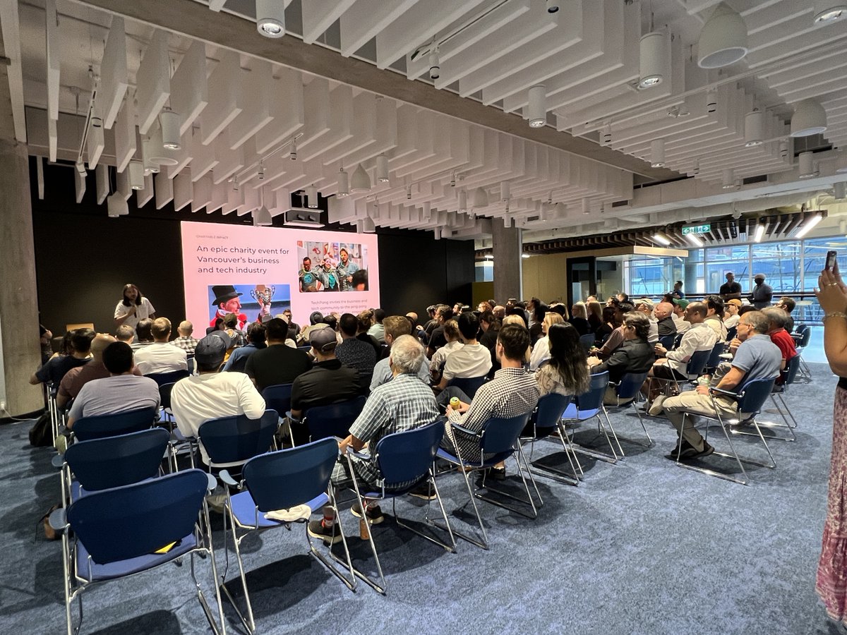 Switchboard_PR's tweet image. #ICYMI @DanBrodie &amp;amp; @wearecharitable took the stage at @cdntechjournal&apos;s #vtjtalks to share about #TechPong’s return and offer an exclusive deal for VTJ members – just another perk of being a subscriber. 🎟️ Hurry, early bird ends Aug 21st! Details at TechPong.ca 🌟