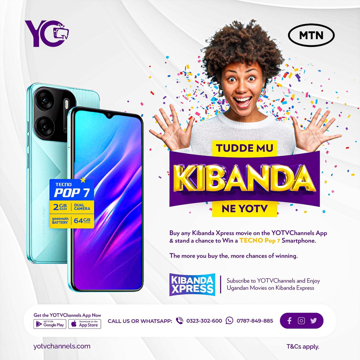 juscloedenise's tweet photo. Buy any @KibandaX_YOTV movie or series at only Ugx 2000 on .@YOTVChannelsUG and stand a chance to win a brand new Tecno Pop 7!
The more you buy and watch, the higher the chances of winning. 
Visit https://t.co/uaSHtO13qT and get started
#ChoiceYo
#TogetherWeAreUnstoppable https://t.co/VZGq8D00Yr