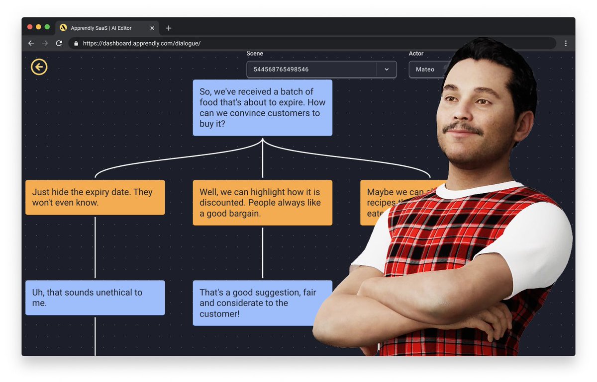 apprendly's tweet photo. 📢 We have just released a bunch of new features: generative AI, speech generation and a web editor. It works like magic. ✨ 🎩 Find out more about our latest witchcraft below: 👇

https://t.co/8Bw2jma5W8

#generativeAI #gamebasedlearning #gamificationoflearning #3Dsimulation https://t.co/9Opbn1bG4W