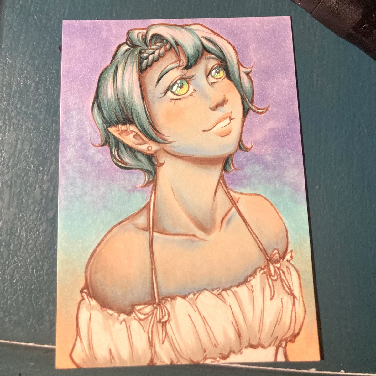 sexiestpotatoo's tweet photo. Reverse progress shots!
#dnd #dungeonsanddragons #oc #originalcharacter #original #originalart #atc #artisttradingcards #copic #copicmarkers #copicartist #copicart #stars #starrynight #traditionalart #traditional #anime #manga #fantasy #illustration #druid #galaxy #nightsky https://t.co/59UaSITS05