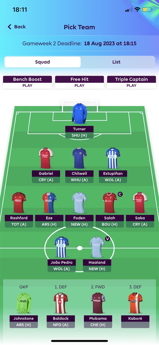 FPLtic's tweet image. GW2 🔒

Rolled transfer. Salah (C). Shitting bricks 🧱 

Good luck!

#FPL #FPLCommunity