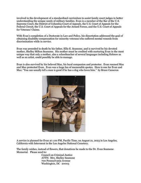 UCLA_Army_ROTC's tweet image. It is with great sadness we report the passing of #BruinBN alum Dr. Evan Seamone.  A service will be held this Monday (August 21) at Los Angeles National Cemetery.

#ucla #armyrotc #leadershipexcellence #leadersmadeheresince1920