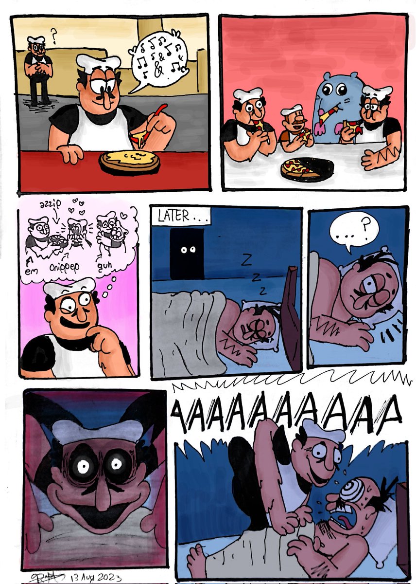 radaverseart's tweet photo. Late Night Snack Comic (w/ color)
Warning: Wholesome indeed
#pizzatower #PizzaTowerArt #art #comic #peppino #fakepeppino https://t.co/jSDRrFgGNC