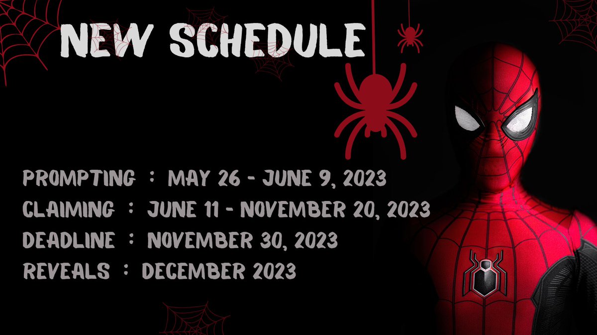 spideykookfest's tweet photo. ❤️🕸️ New Schedule 🕸️❤️ https://t.co/ITY8qtOrpP