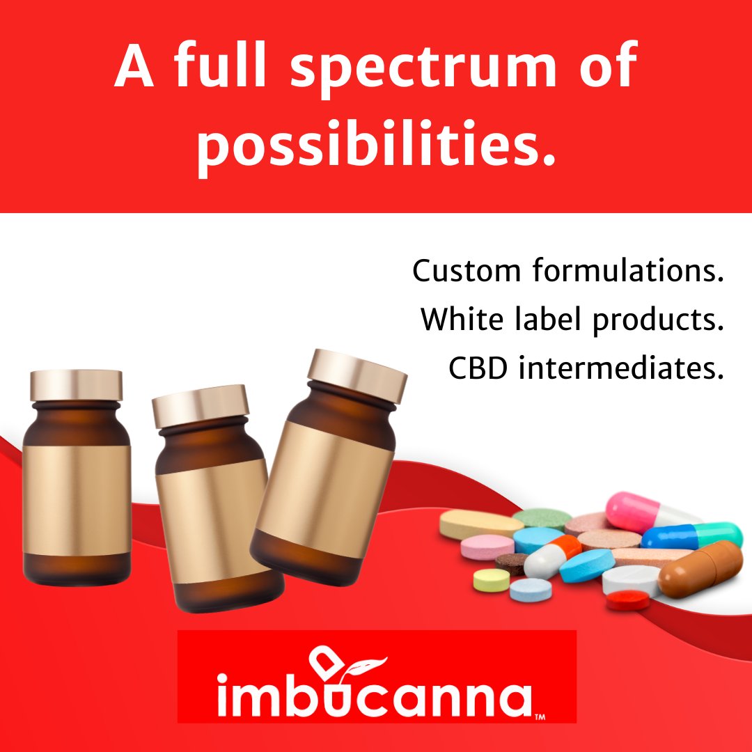 imbucannainc's tweet photo. The future is solid. Explore a full spectrum of possibilities with Imbucanna. Custom formulations. White label products. Patent pending intermediates. https://t.co/Ip4R6EM1A6
#CBDindustry #ContractManufacturing #CBDmanufacturing #CBDbusiness #SolidDose #CBD https://t.co/e7zc7MabxS