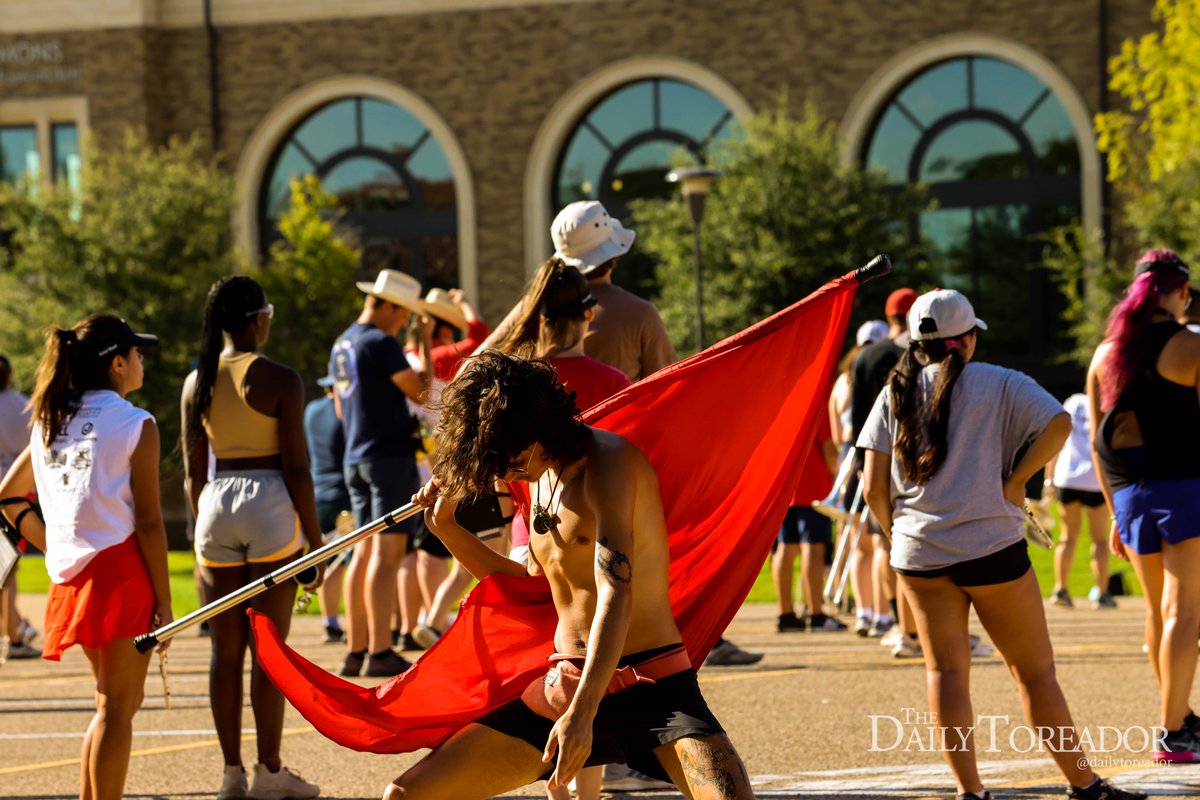 DailyToreador's tweet photo. Goin' out with a bang! Members of the Goin' Band displayed their Red Raider pride on the final day of spirit week Aug. 18, 2023.

📷 - @CameronZapataDT https://t.co/TTAVIKuZiw