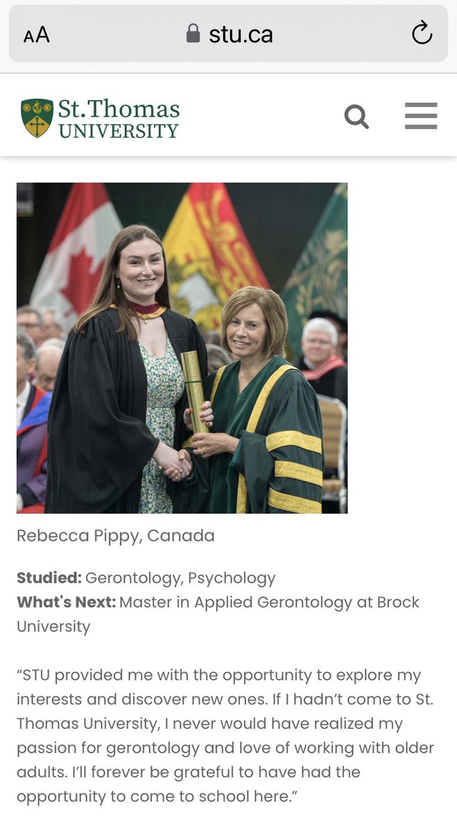 Thank you <a href="/StThomasU/">St. Thomas University</a> , especially Dr Janet Durkee-Lloyd and Dr Linda Caissie, for inspiring my daughter. Looking forward to new learning <a href="/BrockUniversity/">Brock University</a> Hoping <a href="/nshealth/">Health & Wellness</a> is looking for a Certified Gerontologist in 2024! #gerontology #gerontologyincanada #gerontologyinnovascotia