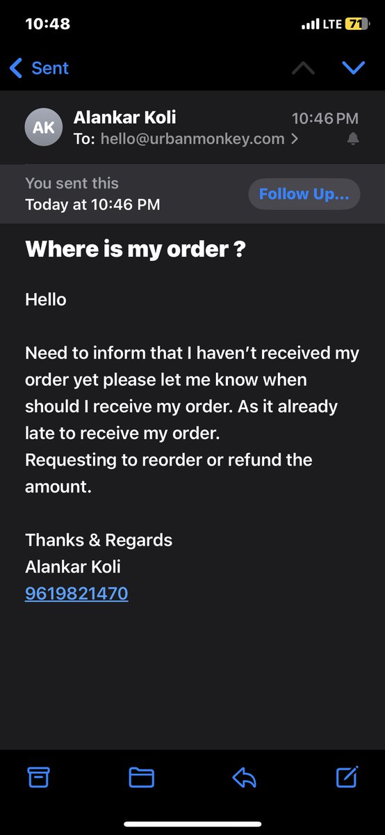 Where is my order ? 
@UrbanMonkeyIND 
#belapur #navimumbai #onlineorder #shopingonline #whereismyorder #urbanmonkey