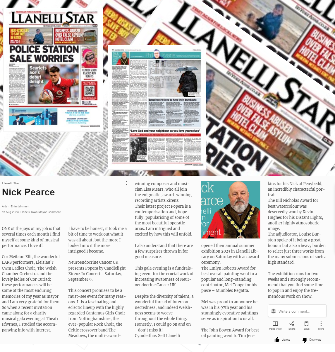 zirenz (@zirenz) on Twitter photo Thanks to Llanelli Town Mayor <a href="/NickPearce4elli/">Nick Pearce</a> for a mention in his column in the <a href="/LlanelliStar/">Llanelli Star</a> this week about our forthcoming show #ffwrnes <a href="/TheatrauSirGar/">TheatrauSirGar</a> <a href="/zirenz/">zirenz</a> <a href="/TopCantamus/">Cantamus Girls Choir</a> <a href="/TheMeadowsMusic/">The Meadows</a> #lisamears <a href="/ncukcharity/">Neuroendocrine Cancer UK #NotJustNECancer</a> Tickets available here: …rmarthenshiretheatres.ticketsolve.com/ticketbooth/sh… Thanks to Llanelli Town Mayor <a href="/NickPearce4elli/">Nick Pearce</a> for a mention in his column in the <a href="/LlanelliStar/">Llanelli Star</a> this week about our forthcoming show #ffwrnes <a href="/TheatrauSirGar/">TheatrauSirGar</a> <a href="/zirenz/">zirenz</a> <a href="/TopCantamus/">Cantamus Girls Choir</a> <a href="/TheMeadowsMusic/">The Meadows</a> #lisamears <a href="/ncukcharity/">Neuroendocrine Cancer UK #NotJustNECancer</a> Tickets available here: …rmarthenshiretheatres.ticketsolve.com/ticketbooth/sh…