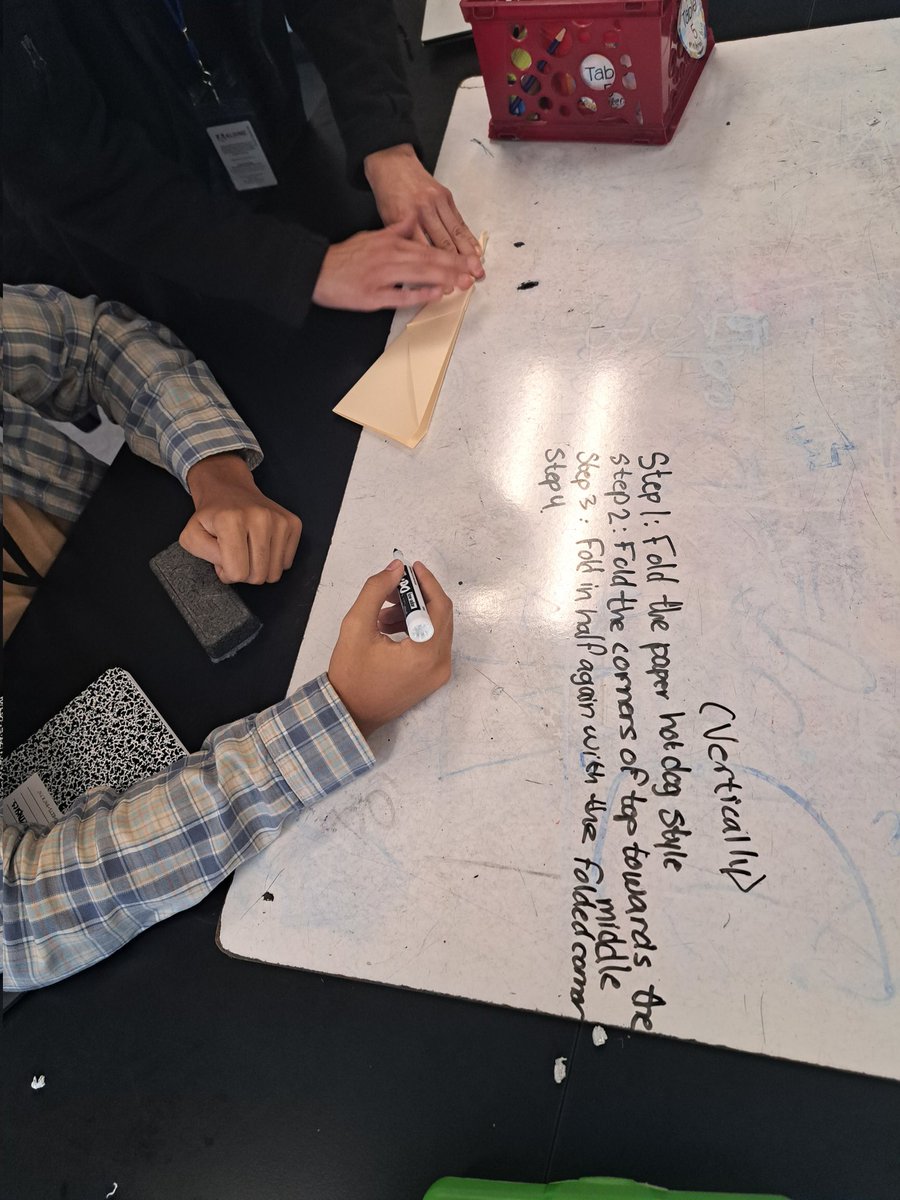 Procedure Creation in AP Physics. Not just making a paper airplane, but communicating, problem-solving, discussing processes and clarification! That's how we #ownit <a href="/BlansonCTEHS/">Blanson CTE HS</a>! Great way to lower the affective filter of students and build classroom community!