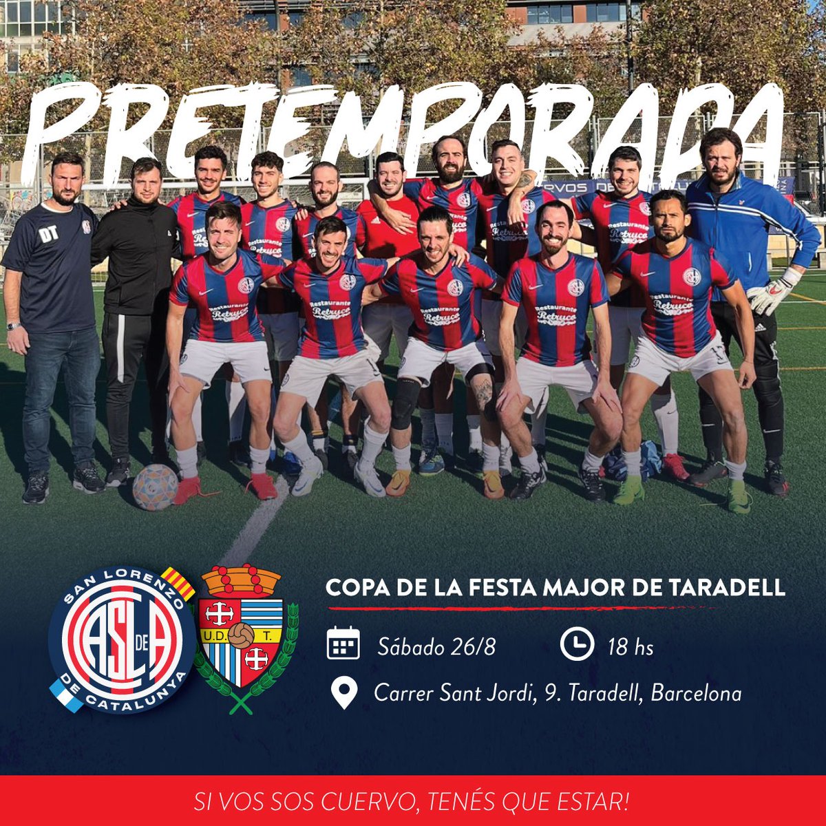 sanlorenzodecat's tweet photo. Se acabó la espera, los pibes se vuelven a calzar los botines y la camiseta más linda de todas 💙❤️

Nuestro equipo de 3era Catalana recibió la invitación para disputar la Copa de la Festa Major de Taradell frente al equipo local @udtaradell.

La hinchada va a copar una vez más! https://t.co/dduHF41Ce7