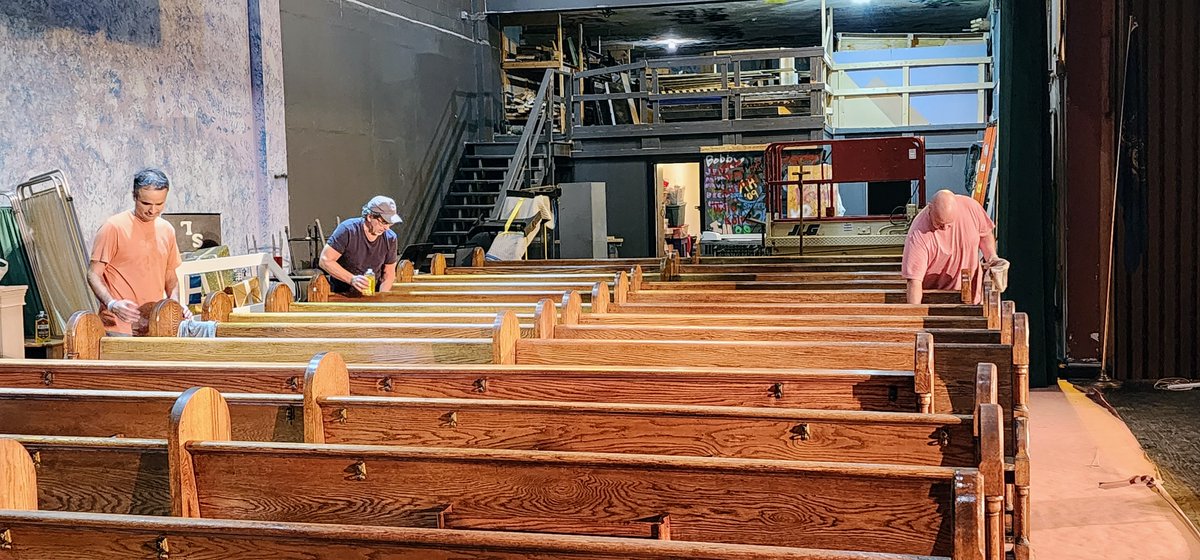 Our @KofC council continued work on the @SetonLaSalle new chapel project last night by restoring the pews recovered from St Ladislaus Catholic Church in Natrona Heights, PA. #KnightsInAction

Here are pictures from the previous work we did:
instagram.com/p/Ct7MdDyRqrs/