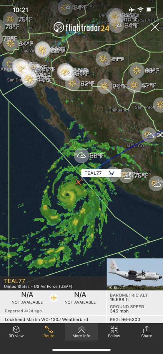 Quentae Batiste (@kf6olc) on Twitter photo Following the WC-130J from 53rd Weather Reconnaissance Squadron <a href="/53rdWRS/">Hurricane Hunters</a> based at Keesler Air Force Base. #HuracanHilary #hurricanehunters #HurricaneHilary #USAF #Teal77 Following the WC-130J from 53rd Weather Reconnaissance Squadron <a href="/53rdWRS/">Hurricane Hunters</a> based at Keesler Air Force Base. #HuracanHilary #hurricanehunters #HurricaneHilary #USAF #Teal77