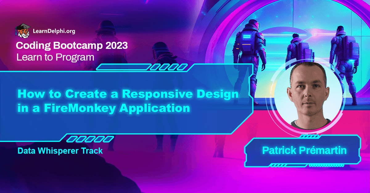 EmbarcaderoTech's tweet image. #CodingBootcamp2023 Join us for "How to Create a Responsive Design in a FireMonkey Application" at 1 PM CST. FireMonkey simplifies the process with components and properties for screens that fit real usage scenarios. 🖥️📱
Don't miss it! Register here: ow.ly/rHuS50PA6AY