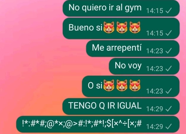 Flaca, hace 2 día q vas...