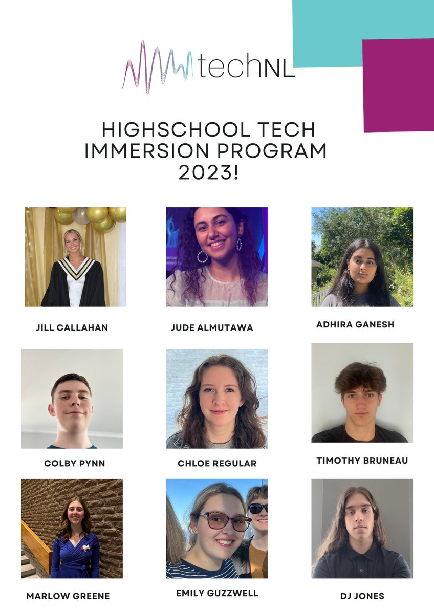 _techNL's tweet photo. Congratulations to all the talented students who took part in techNL's High School Tech Immersion Program! This year, 34 high school students from across Newfoundland and Labrador matched with 13 local tech companies in collaboration with #techNL. https://t.co/2IQzvvqXEx