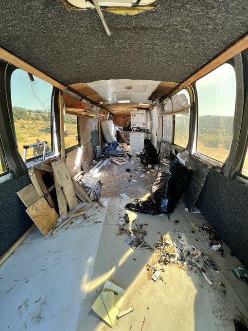 My next big project. Turning this old broken down 1980s Provost bus into a community space for my campground