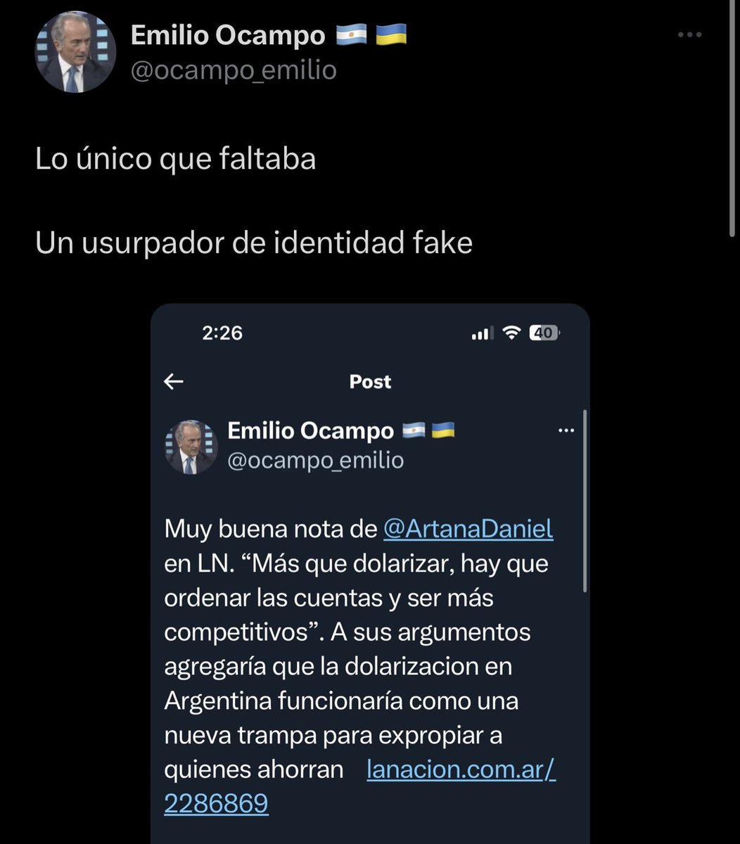 JulianRooUS's tweet image. Ocampo acaba de borrar este tweet, donde miente sobre una supuesta cuenta fake, cuando no lo era. Saquen conclusiones.