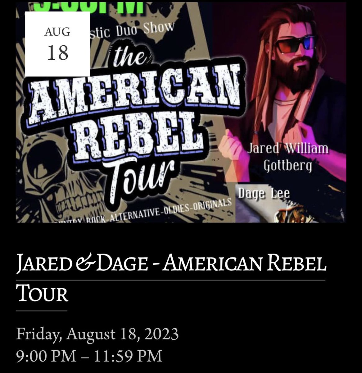 Jared &amp; Dage, Fri Aug 18th 9p-12a, FREE SHOW