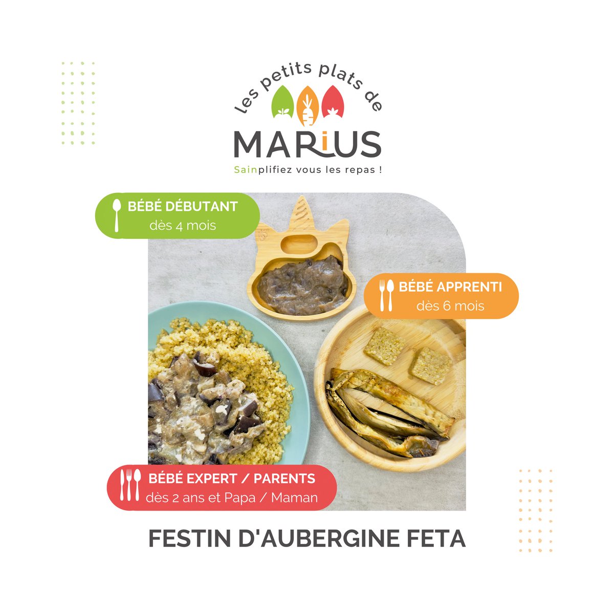 Plats_Marius's tweet photo. 🍆 Découverte culinaire du jour: Festin d’Aubergine Feta ! Équilibré pour bébé, savoureux pour parent. À vous, super-parents, de tester !
👉 Découvrez notre box sur https://t.co/nSbmHb2wtG
#cuisineenfamille #diversificationalimentaire #lespetitsplatsdemarius #recettebio https://t.co/vSCY5u8TFR