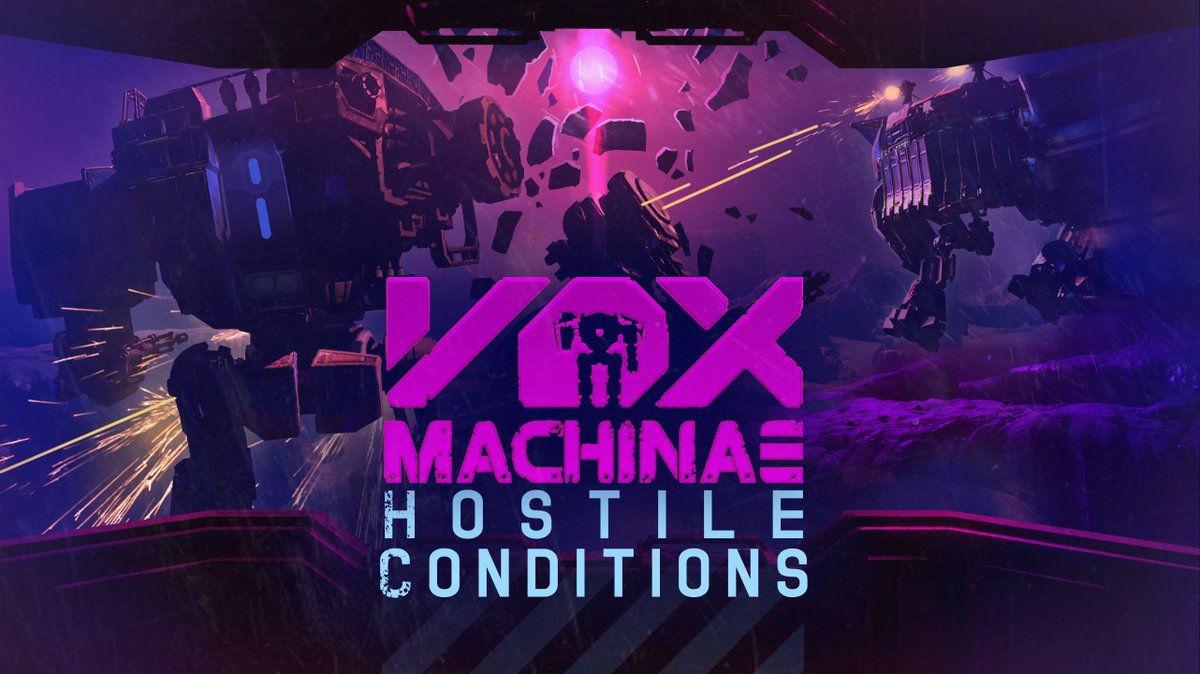 #VoxMachinae: Hostile Conditions #Update is OUT!!
Battle in #weather: from clear skies to vicious #storm
In Times of Day: #Dawn, #Sunrise, #Day &amp; #Night
Kilometers² of terrain added &amp; more +

Deeper #immersion
More possibilities in #tactics
New ways to win using the #environment