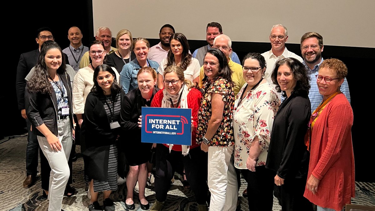NTIAgov's tweet photo. This week, NTIA's State Broadband Leaders Network gathered to share best practices and coordinate on state’s high-speed Internet deployment efforts. 

These dedicated public servants are working to deliver #InternetforAll to every state and locality in 🇺🇸! https://t.co/qqU9IWjaoH