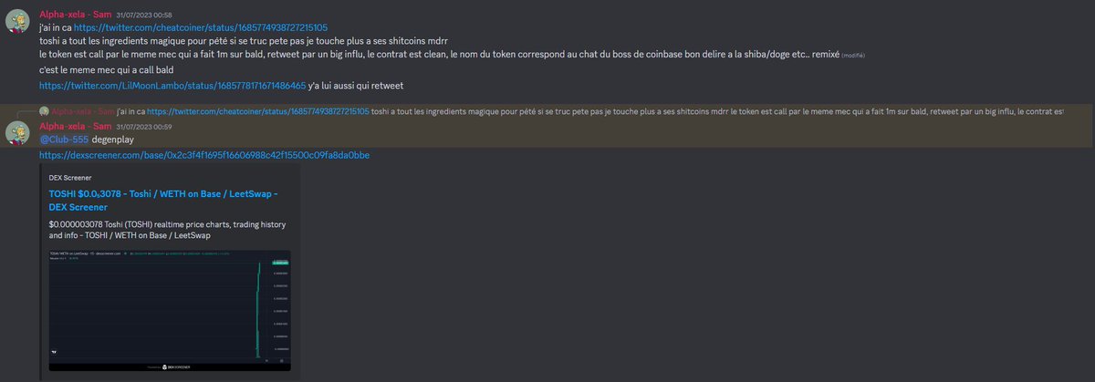_Alpha555's tweet photo. Toujours pas convaincus à nous rejoindre ? 🙃

On a fait environ x10 sur le shitcoin Toshi 💸

En plus de ça : 
-Un x4 sur le NFT TehBag avec une entrée à 0.04 eth🔥
-Un x22 sur son coin 🤑

Vous voulez augmenter votre bag crypto pendant ce bear ?
👉 https://t.co/mu2v6GBIH2 https://t.co/79j3O6zkO2