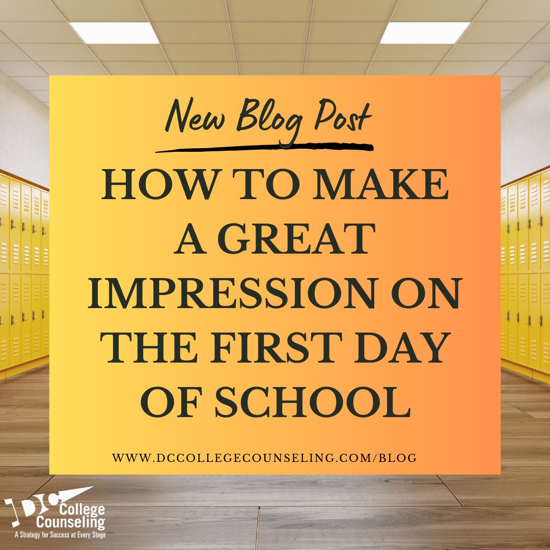 DCcollegeadvice's tweet photo. Hoping for a good start to the new school year? Then follow our tips for making a great impression on your first day! 

https://t.co/G4Zql53Vok  

#firstdayofschool #firstday2023 #endofsummer #classof2024 #backtoschool https://t.co/E5KAGgc3TR