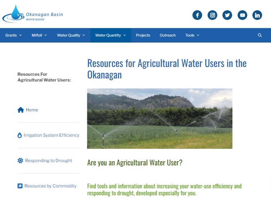 ❗️OKANAGAN WATER UTILITIES w/ upstream storage must follow release schedule requirements to avoid low flows downstream.
❗️AGRICULTURE is critical. When it’s hot & dry,crops & livestock need more water to survive, but good water mgmt is essential. Help at OBWB.ca/ag