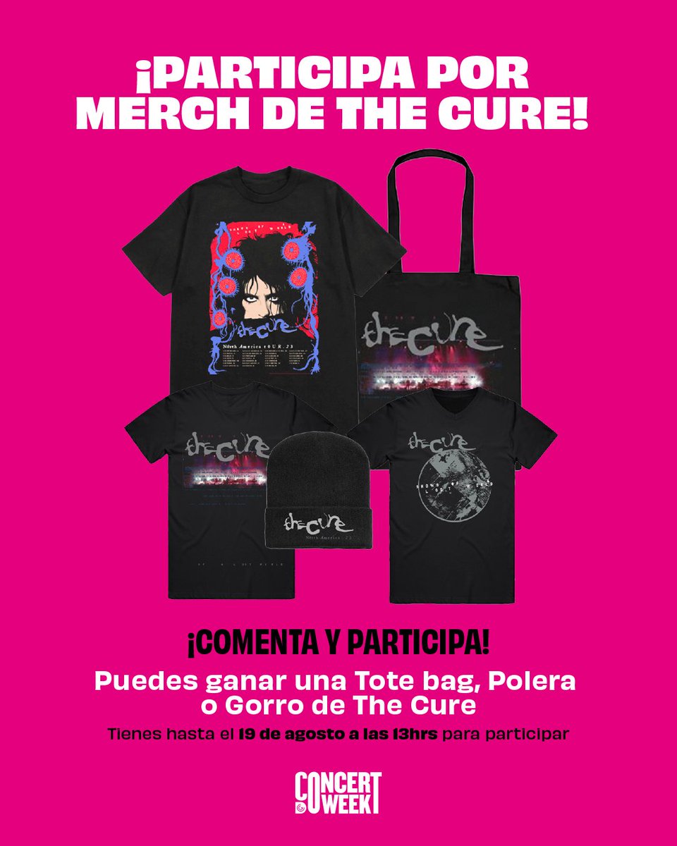 dgmedioschile's tweet photo. #ConcertWeekDG

¡It’s Friday y #ConcertWeekDG is in love! ❤️‍🔥 Participa por merch de The Cure 🤩

¿Cómo participar?

➡️ Sigue a @dgmedioschile 
➡️ Comenta quién será tu acompañante al show y la canción que más esperas escuchar este 30 de noviembre

🫶 Tienes hasta el 19 de agosto a las 13hrs para participar
🎉 Participa por una polera, tote bag o beanie
👀 Recuerda que las sorpresas de Concert Week DG aún no se detienen