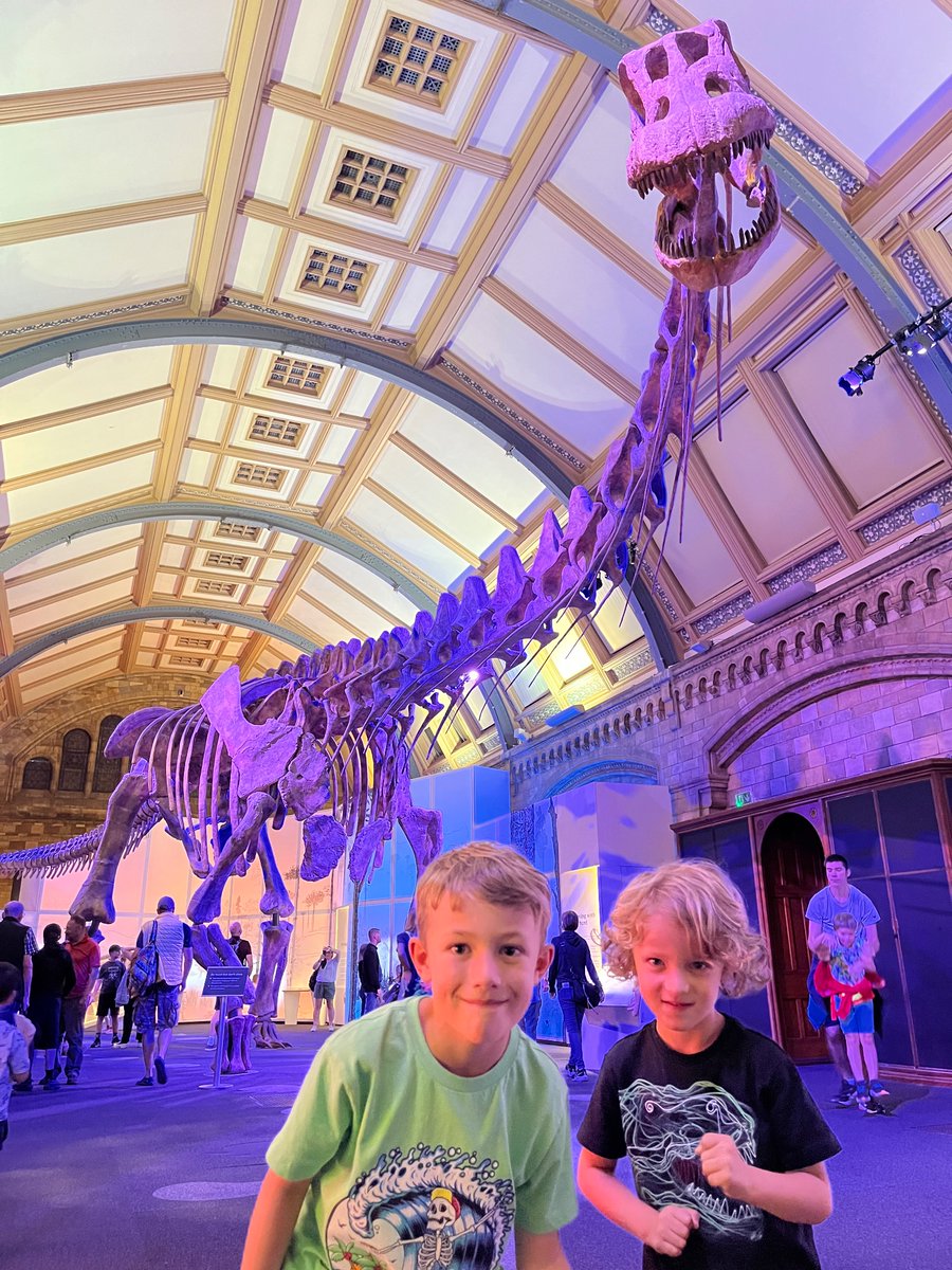 vacated's tweet photo. @LarchwoodPS Bodie and Finn had a great day out at the Natural History Museum seeing the Titanosaur. Also we completed the the rest of the Morph trail. All 79 collected. https://t.co/OcVqgbMb1F