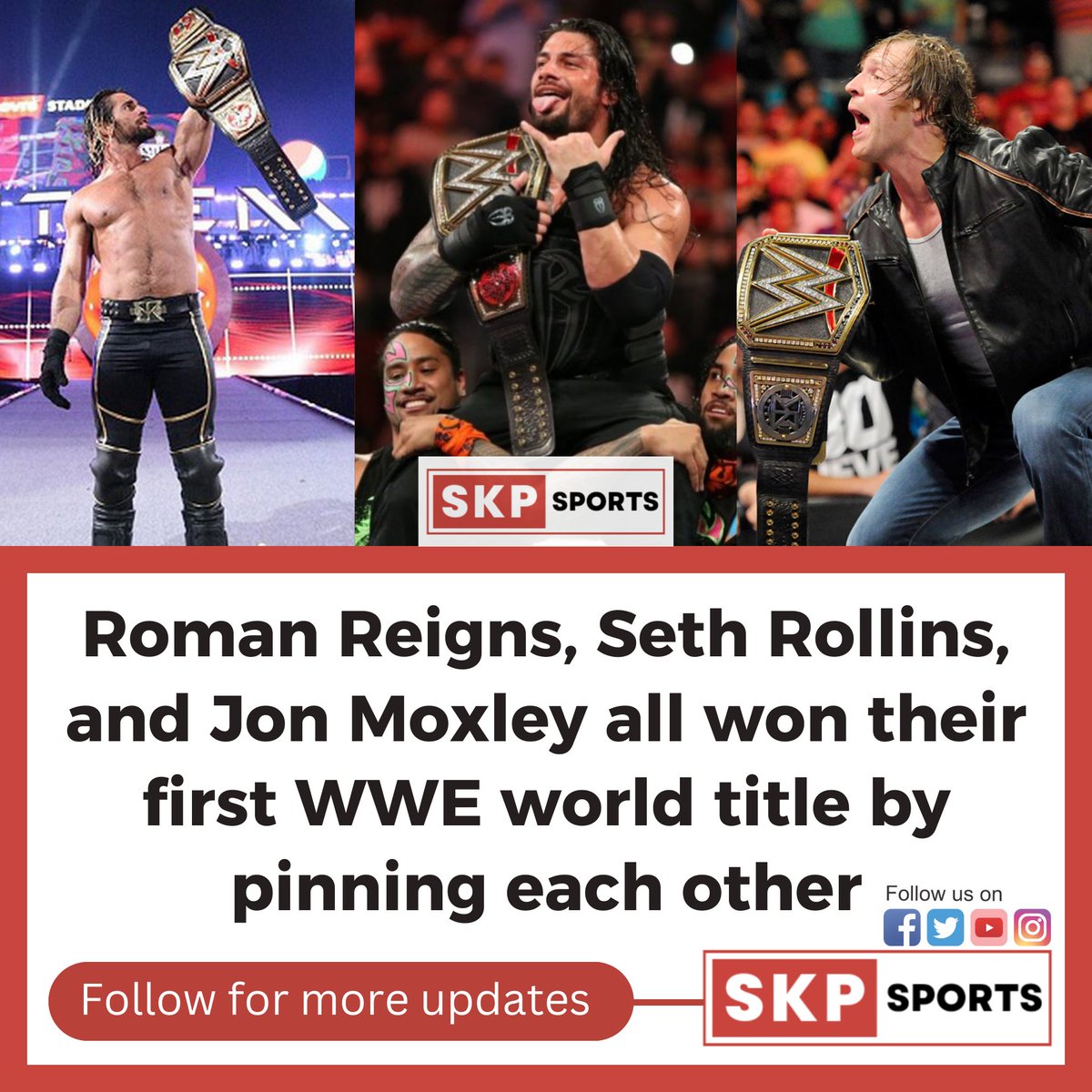 SkpMinutes's tweet photo. the odds of all three Shield members pinning each other to capture their first WWE World.
#wwe #wweshield #romanreigns #shield #royalrumble #SethRollins #jonmoxley #deanambrose https://t.co/w75FWk9pw6