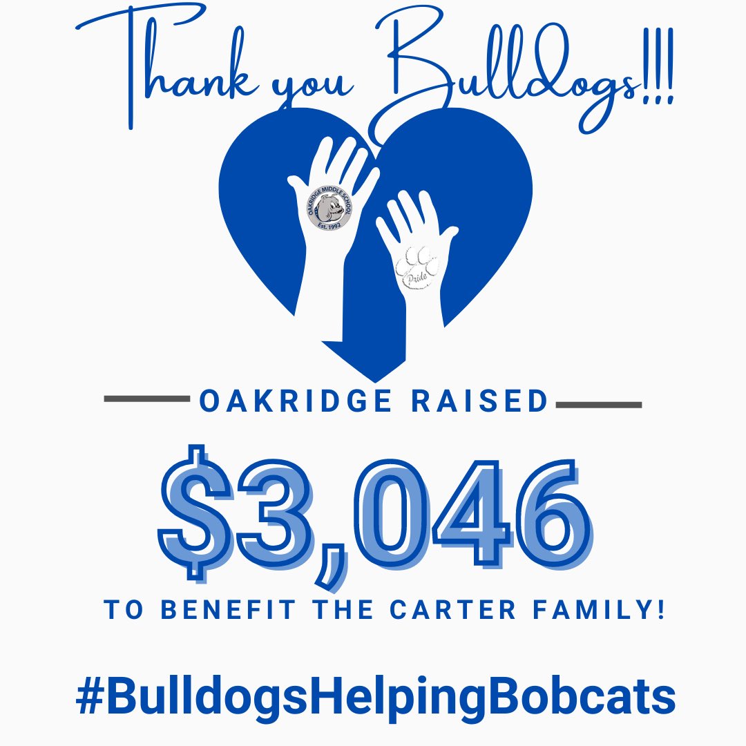 Thank you Bulldogs for opening your hearts to the Carter Family today! 🐾💙 CCPS IS ONE FAMILY!