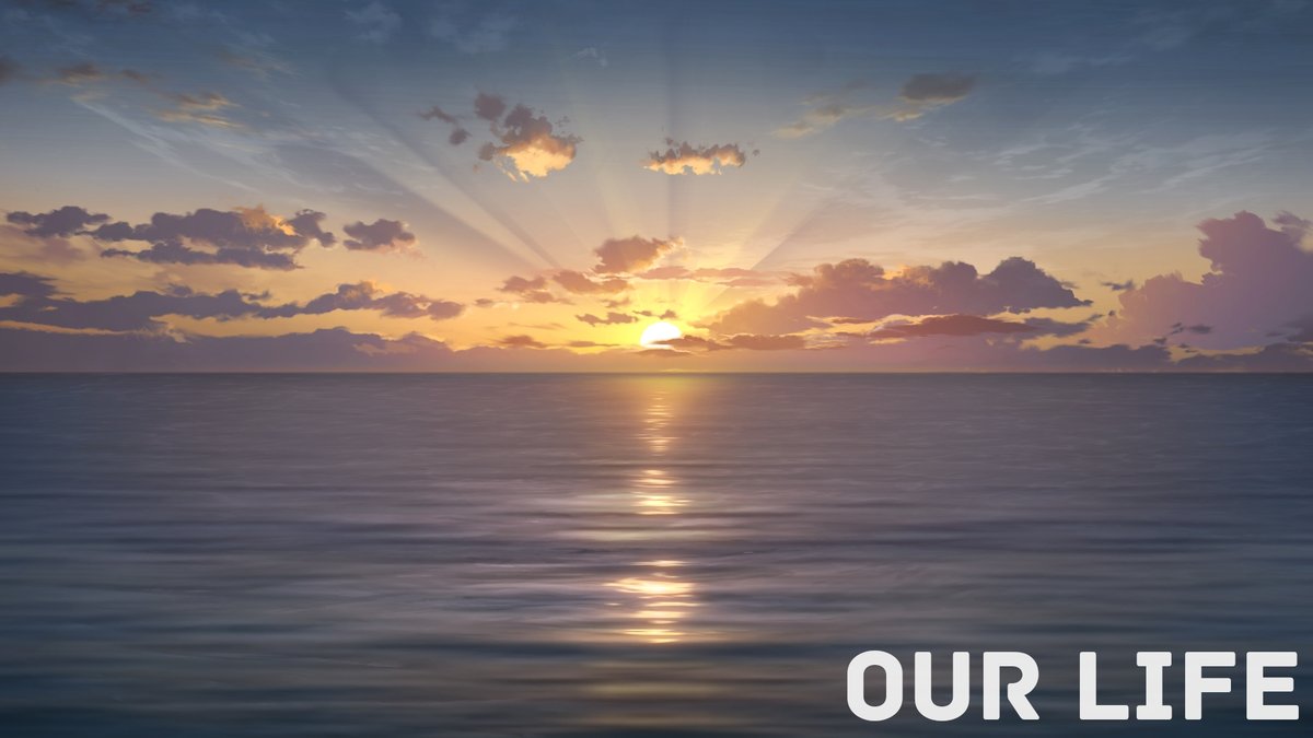 Patch_Games's tweet photo. The final background of #OurLifeBeginningsAndAlways 🥲. Naturally, it's of the sea at dawn.

There's a full beta build of the Patreon bonus story available now, if you don't wanna wait to play the Cove Wedding Night Moment! https://t.co/Uj3HgKwbNX