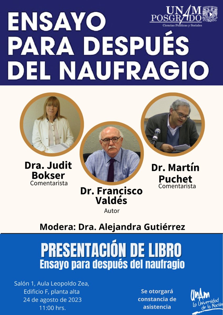 Les extendemos la invitación a la presentacion del libro _Ensayo para después del naufragio_ que tendrá lugar el próximo 24 de agosto.