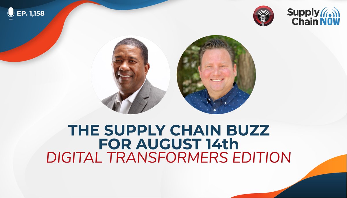_supplychainnow's tweet photo. In this week's edition of the #SupplyChainBuzz, @ScottWLuton & @Kevin_Jackson discussed the latest #supplychain and #digitaltransformation news and swapped recommendations for worthwhile books.
Listen here: https://t.co/U84Qm2Pclk
@digitaltransx https://t.co/RcYtwjUqs3