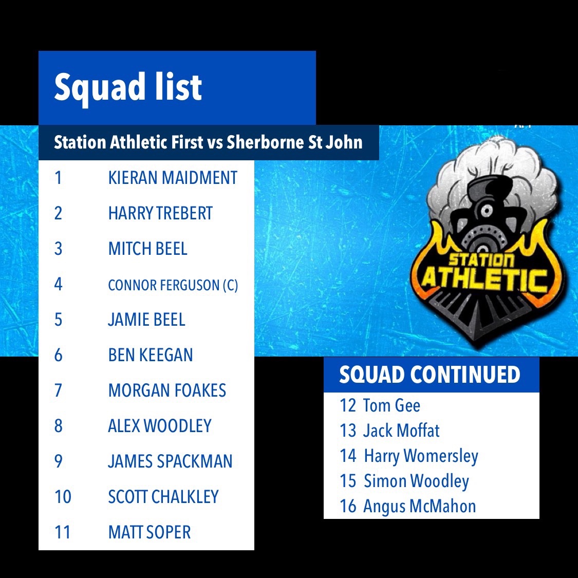 ‼️Squad confirmation‼️

A last minute fixture change for our first team means we are now playing Sherborne St John of the Basingstoke Sunday league.

Rolling up with a full compliment of 16 boys to our penultimate pre season Friendly.