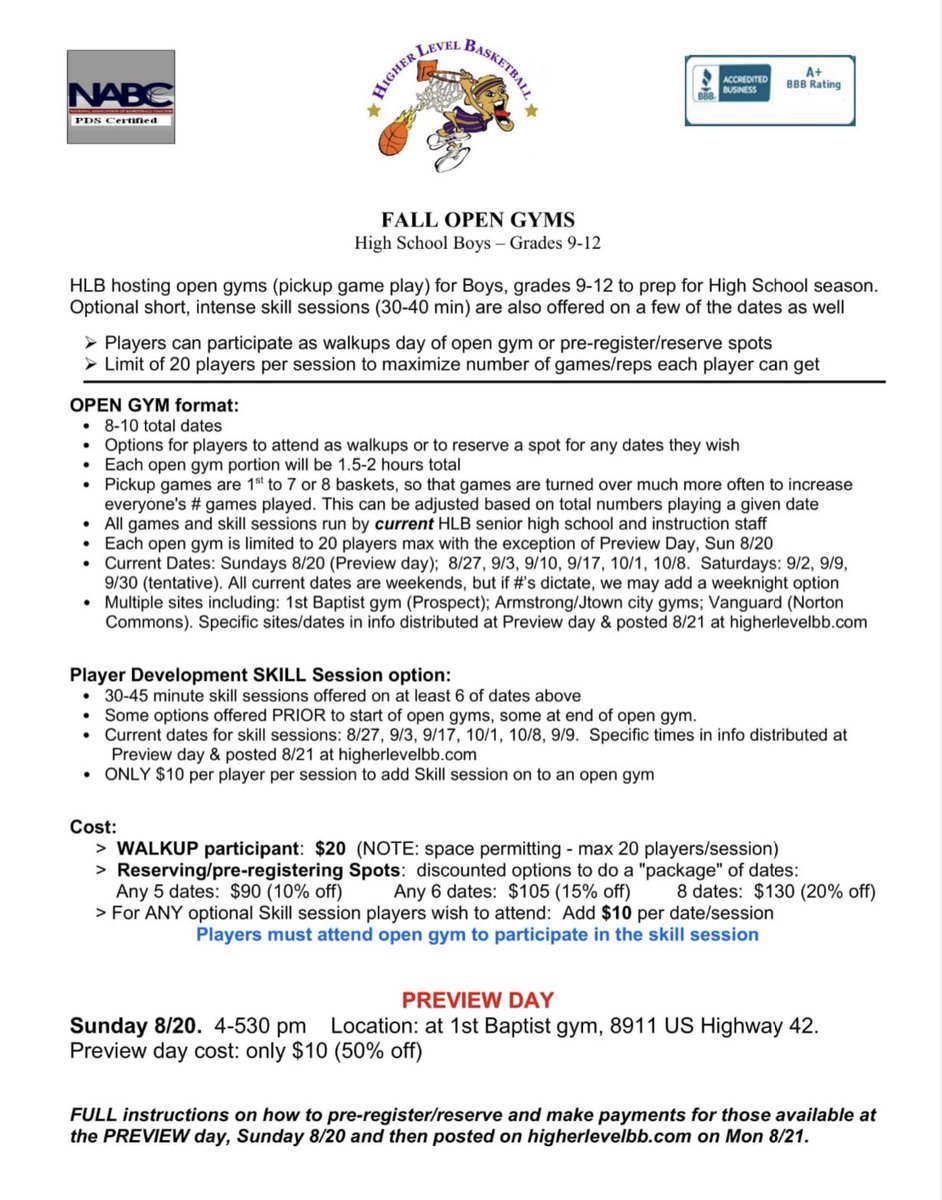 Drew Melton (@dmelt42) on Twitter photo Higher Level Basketball is offering an opportunity to get in the gym to work on your skills and get some game runs in before your seasons start up <a href="/higherlevelbb/">Higher Level BB</a> <a href="/KY_PrepReport/">Kentucky Prep Report</a> <a href="/PrepHoopsKY/">Prep Hoops Kentucky</a> <a href="/kbchoops/">Kentucky Basketball Commission</a> <a href="/KYINhoops/">𝙆𝙚𝙣𝙩𝙪𝙘𝙠𝙞𝙖𝙣𝙖 𝙃𝙤𝙤𝙥𝙨</a> <a href="/report_kentucky/">Sports Report Kentucky</a> <a href="/KySportsTV/">KySports.TV</a> <a href="/kyaaubasketball/">KY/OH AAU Basketball</a> Higher Level Basketball is offering an opportunity to get in the gym to work on your skills and get some game runs in before your seasons start up <a href="/higherlevelbb/">Higher Level BB</a> <a href="/KY_PrepReport/">Kentucky Prep Report</a> <a href="/PrepHoopsKY/">Prep Hoops Kentucky</a> <a href="/kbchoops/">Kentucky Basketball Commission</a> <a href="/KYINhoops/">𝙆𝙚𝙣𝙩𝙪𝙘𝙠𝙞𝙖𝙣𝙖 𝙃𝙤𝙤𝙥𝙨</a> <a href="/report_kentucky/">Sports Report Kentucky</a> <a href="/KySportsTV/">KySports.TV</a> <a href="/kyaaubasketball/">KY/OH AAU Basketball</a>