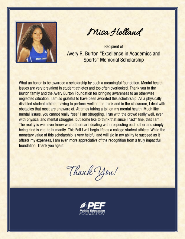 keepitrealmntl's tweet image. Keeping the #gratitude going towards our latest scholars with another #ThankYouNote!

#AveryBurtonFoundation #ABF #MentalHealth #MentalHealthMatters #MentalHealthAwareness #StudentAthlete #Scholarship