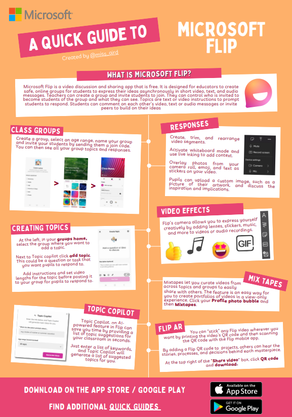 Microsoft Flip Quick Guide Do you love using Microsoft Flip with pupils? Do you like using Flip for class discussions or tasks? Download the quick guide now missairdteach.blogspot.com/2023/08/micros… @mtholfsen #TeamMIEEScotland @MicrosoftFlip