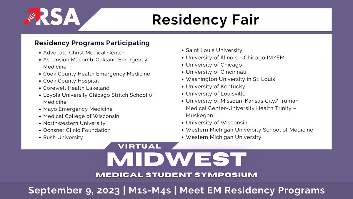 Taking part in #MMSS23 could give you an edge when applying for #residency! You'll get insight into #Match2024 and learn tips from the residency fair &amp; meeting 1-on-1 with PDs. #EMBound #EmergencyMedicine #MedStudent

Register Today: bit.ly/MSS_23