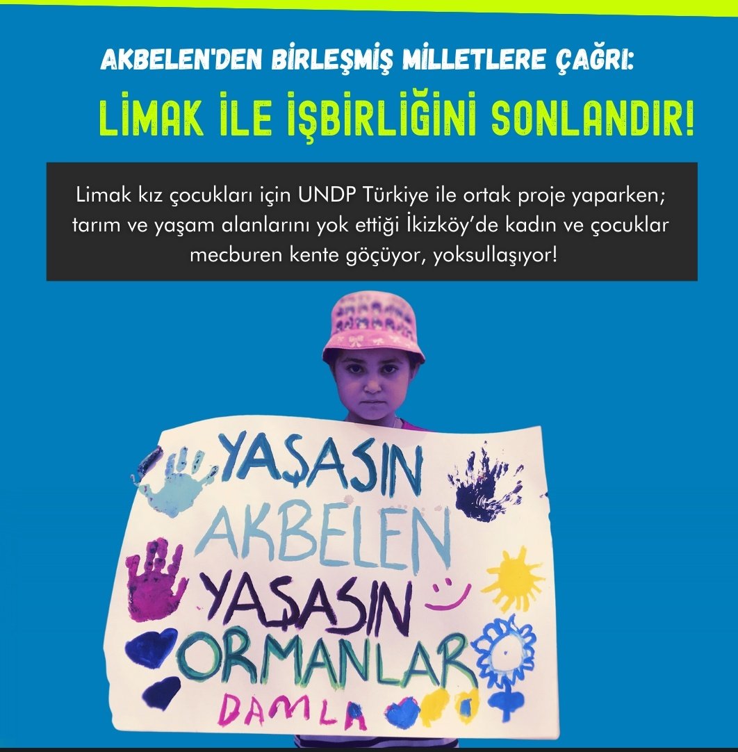 camomille_tee's tweet photo. Birleşmiş Milletler @UNDP’ye sesleniyoruz: LİMAK İLE İŞBİRLİĞİNİ SONLANDIRIN!

LİMAK @undpturkiye işbirliğiyle kız çocukları için proje yaparken, yaşam alanlarını yok ettiği İkizköy’de kadın ve çocuklar göçe mecbur kalıyor, yoksullaşıyor, erkeklere daha da bağımlı hâle geliyor. https://t.co/OyHCFwOYGv