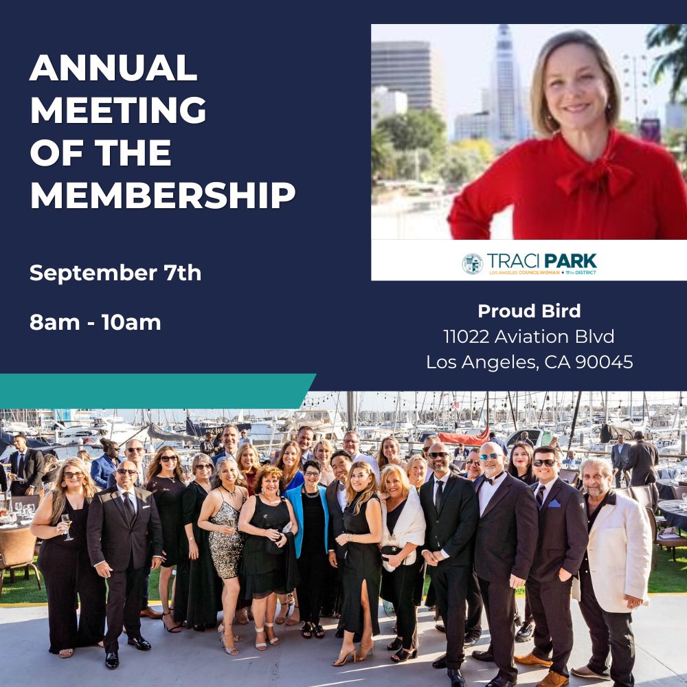 We hope you’ll join us on September 7th! Councilwoman Traci Park will be our guest speaker 👏 Head to laxcoastal.com to register! #laxcoastal #councilwomantracipark #tracipark #losangeles #chamberofcommerce